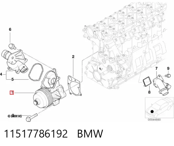 Bomba de água (bomba) de esfriamento 11517786192 BMW