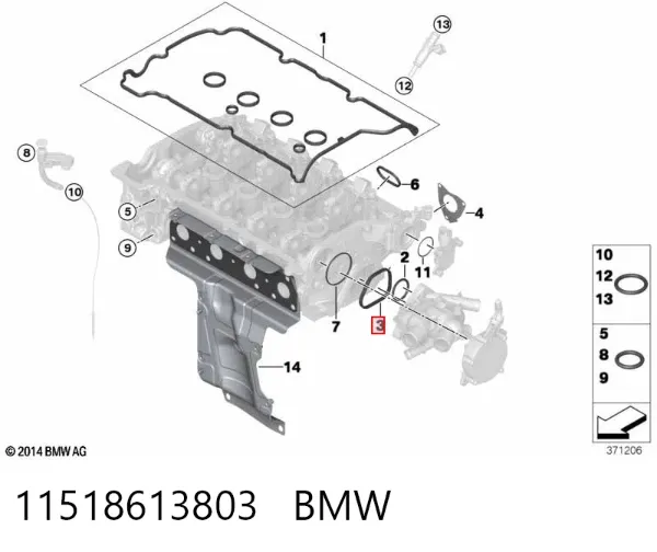 Vedante de caixa do termostato 11518613803 BMW