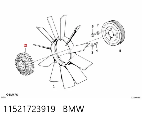 Acoplamento viscoso de ventilador de esfriamento 11521723919 BMW