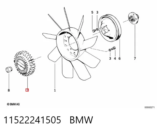 Acoplamento viscoso de ventilador de esfriamento 11522241505 BMW