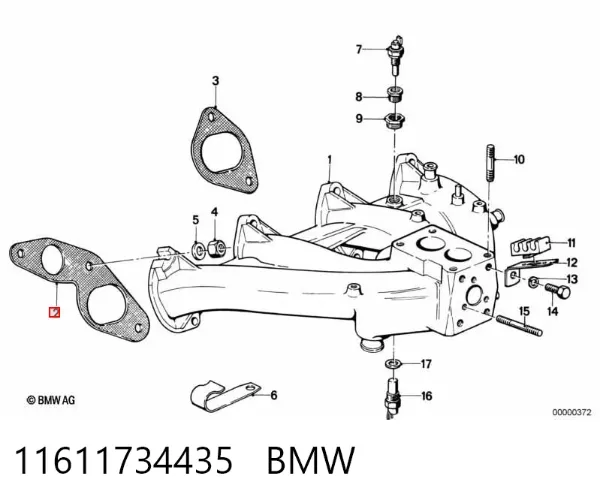 Vedante de tubo coletor de admissão 11611734435 BMW