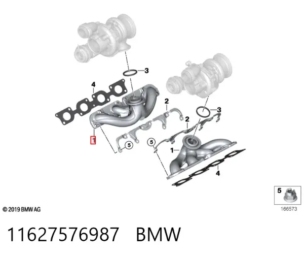 Tubo coletor de escape BMW 7 F01, F02, F03, F04