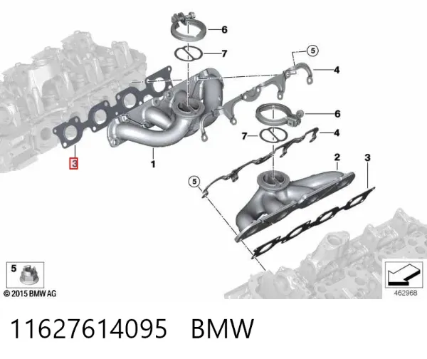 Vedante de tubo coletor de escape 11627614095 BMW
