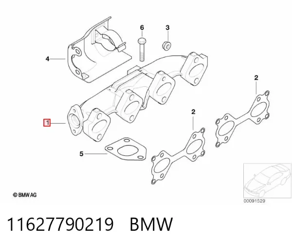 Tubo coletor de escape 11627790219 BMW