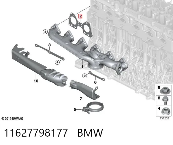 Vedante de tubo coletor de escape 11627798177 BMW