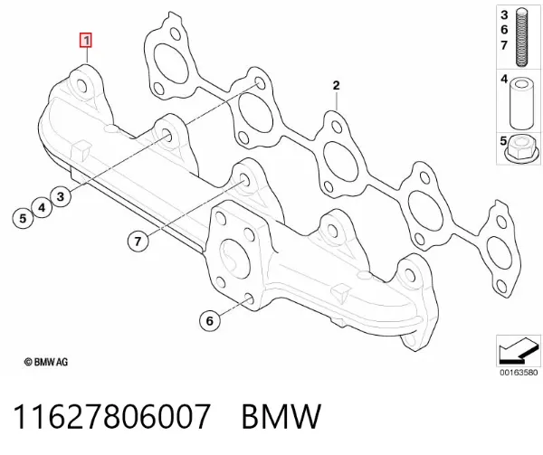 Tubo coletor de escape 11627806007 BMW
