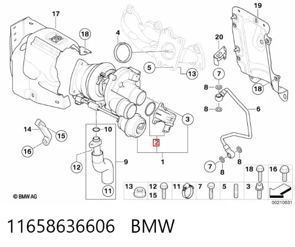 Válvula de recirculação de ar supercompressão de turbina 11658636606 BMW