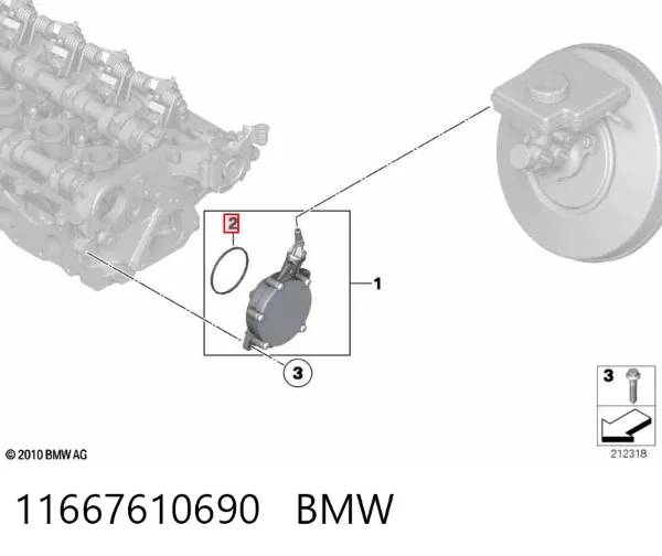 Vedante de bomba de vácuo 11667610690 BMW
