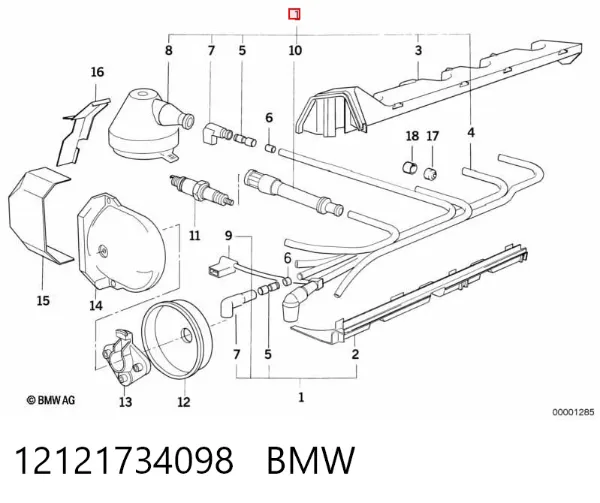 Fios de alta voltagem, kit 12121734098 BMW