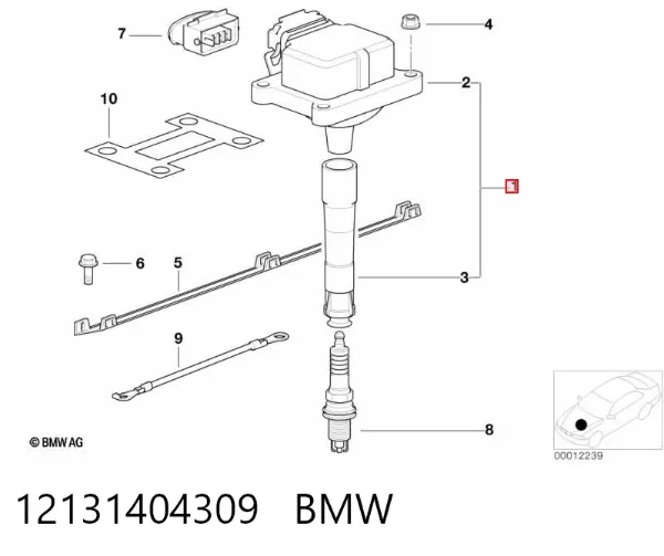 Bobina de ignição 12131404309 BMW