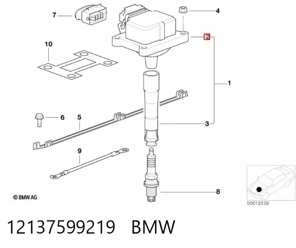 Bobina de ignição 12137599219 BMW