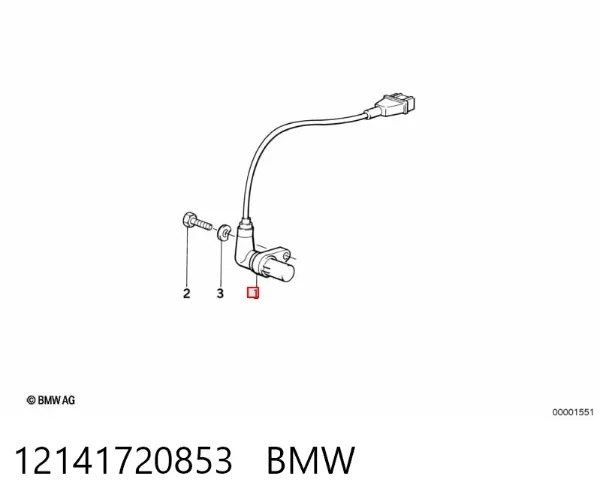 Sensor de posição (de revoluções) de cambota 12141720853 BMW