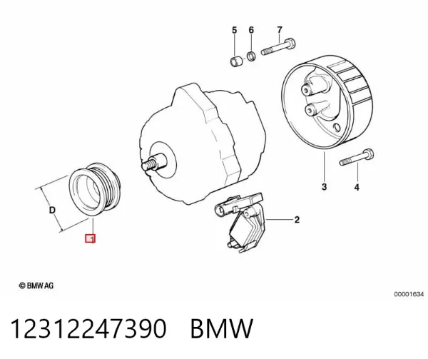 Polia do gerador 12312247390 BMW