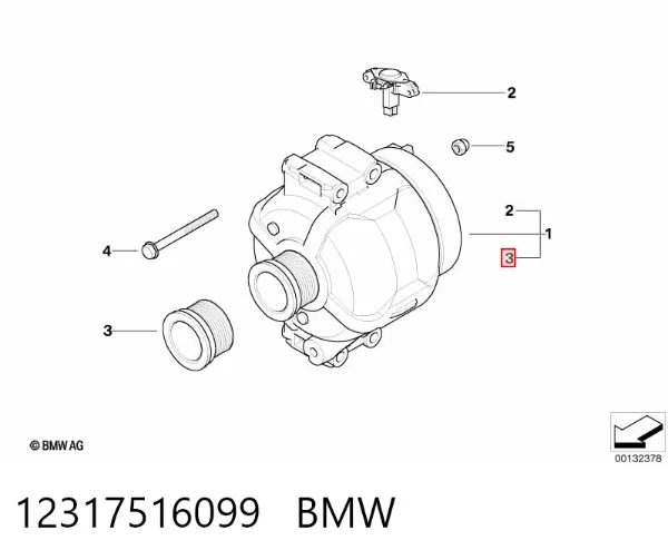 Polia do gerador 12317516099 BMW