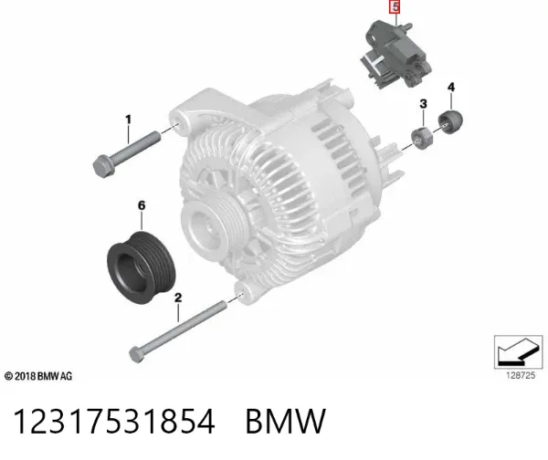 Relê-regulador do gerador (relê de carregamento) 12317531854 BMW