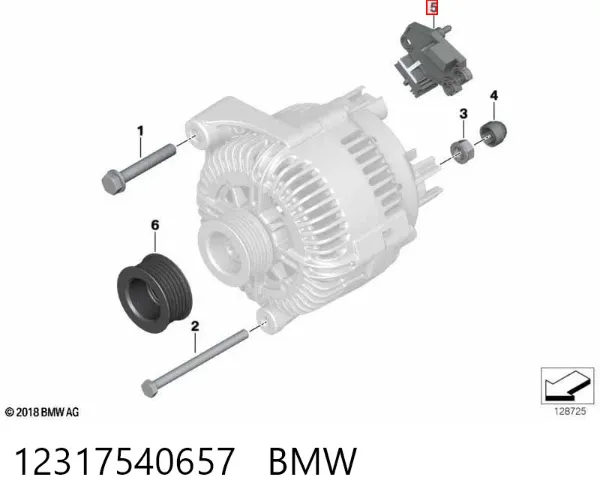 Relê-regulador do gerador (relê de carregamento) 12317540657 BMW