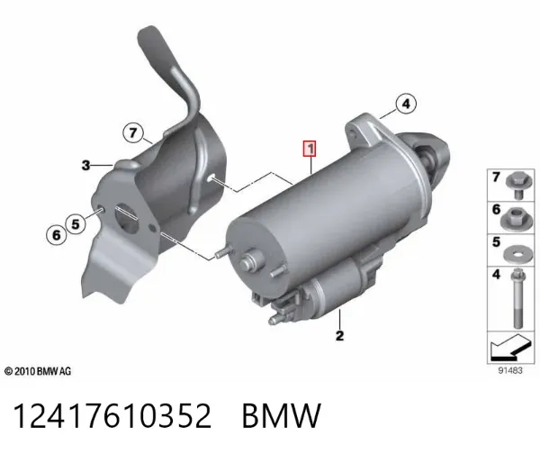 Motor de arranco 12417610352 BMW