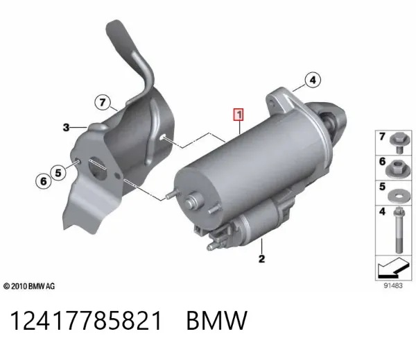 Motor de arranco 12417785821 BMW