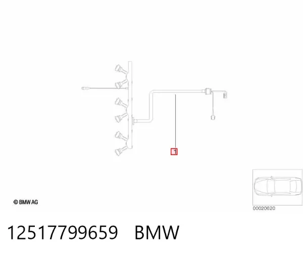 Canal de cabo para os fios das bobinas de ignição 12517799659 BMW