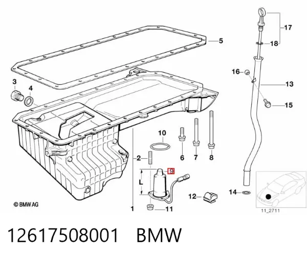 Sensor do nível de óleo de motor 12617508001 BMW
