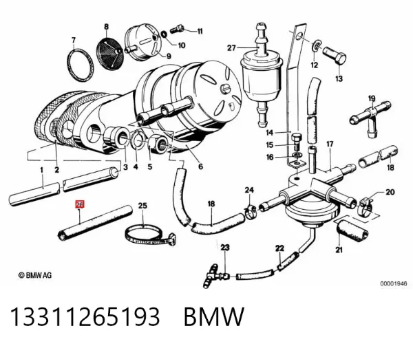 Bomba de combustível mecânica 13311265193 BMW