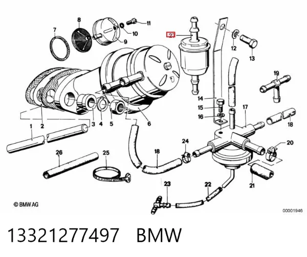 Filtro de combustível 13321277497 BMW