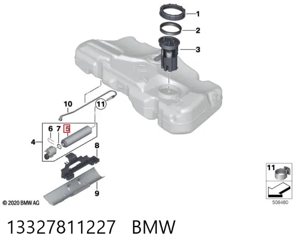 Filtro de combustível 13327811227 BMW