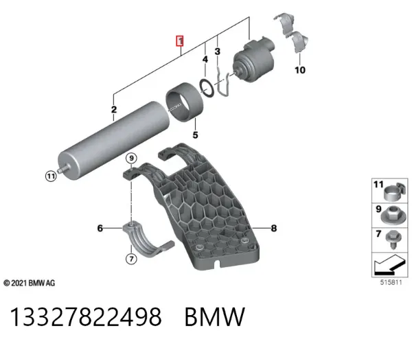 Filtro de combustível 13327822498 BMW