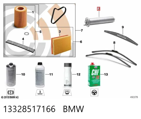 Filtro de combustível 13328517166 BMW