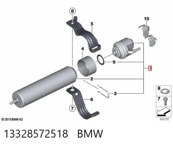 Filtro de combustível 13328572518 BMW