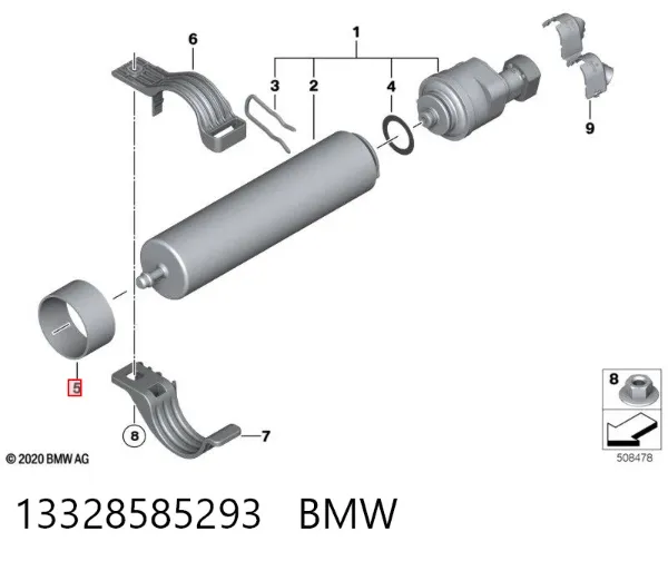 Vedante de caixa de filtro de combustível 13328585293 BMW