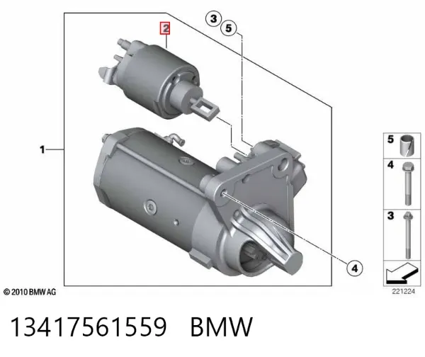 Relê retrator do motor de arranco 13417561559 BMW