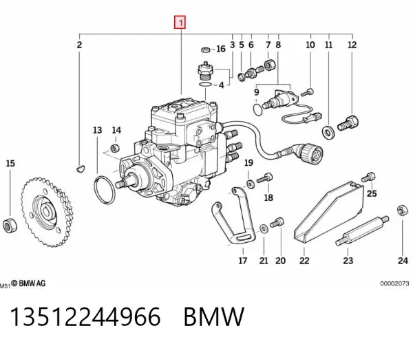 Bomba de combustível de pressão alta 13512244966 BMW