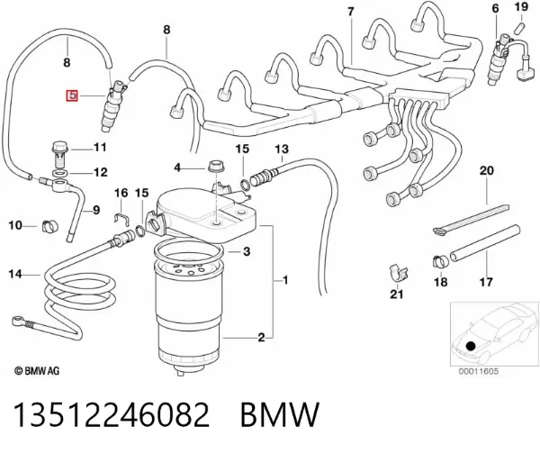 Injetor de injeção de combustível 13512246082 BMW