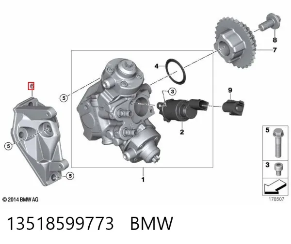 Bomba de combustível de pressão alta 13518599773 BMW