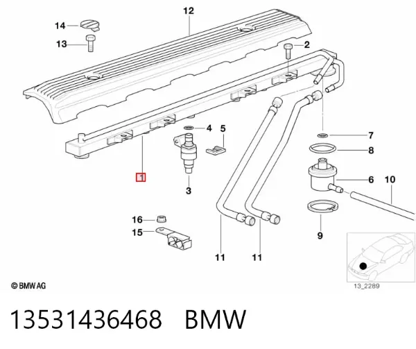 Distribuidor de combustível (rampa) 13531436468 BMW