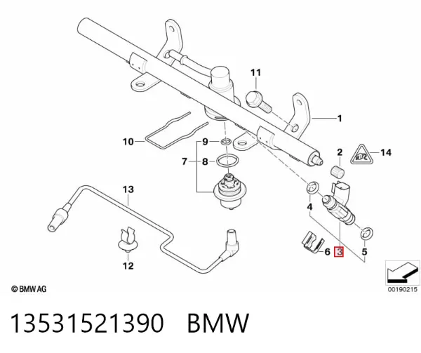 Injetor de injeção de combustível 13531521390 BMW