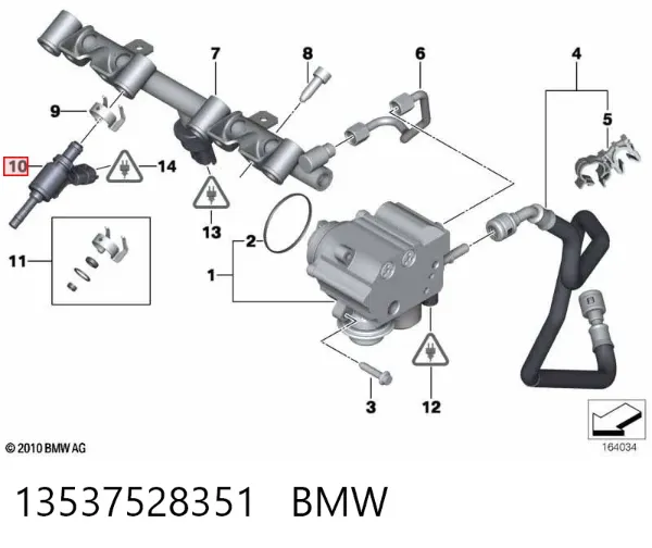 Injetor de injeção de combustível 13537528351 BMW