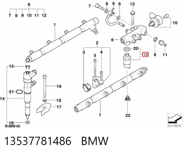 Sensor de pressão de combustível 13537781486 BMW
