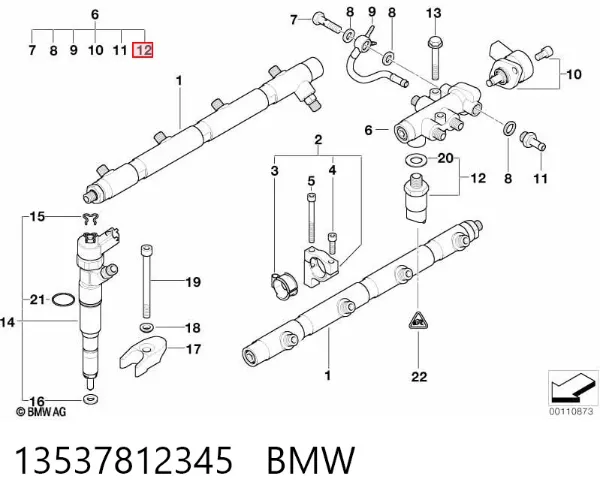 Sensor de pressão de combustível 13537812345 BMW