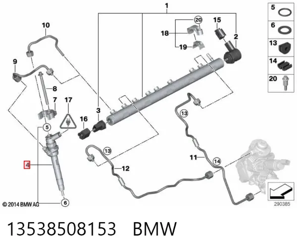 Injetor de injeção de combustível 13538508153 BMW