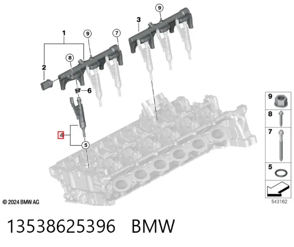 Injetor de injeção de combustível 13538625396 BMW