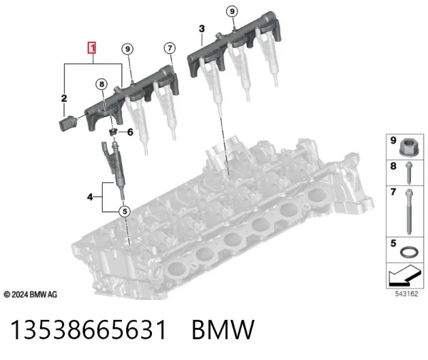 Distribuidor de combustível (rampa) 13538665631 BMW