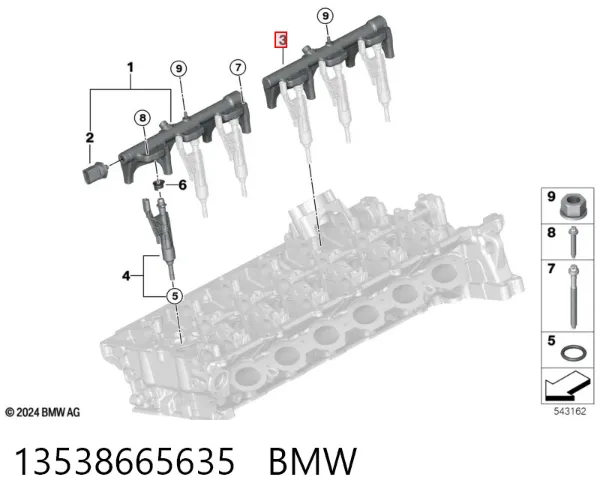 Distribuidor de combustível (rampa) 13538665635 BMW