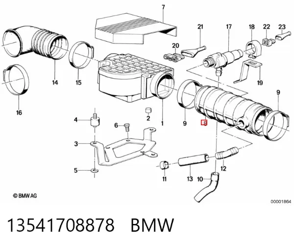 Cano derivado de ar, da válvula de borboleta 13541708878 BMW