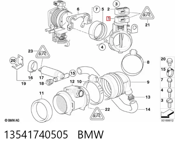 Válvula de borboleta montada 13541740505 BMW
