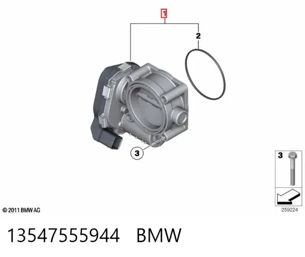 Válvula de borboleta montada 13547555944 BMW