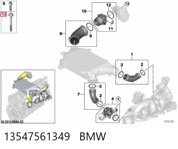 Parafuso de cabeça de motor (CBC) 13547561349 BMW