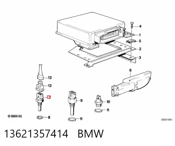 Sensor de temperatura do fluido de esfriamento 13621357414 BMW