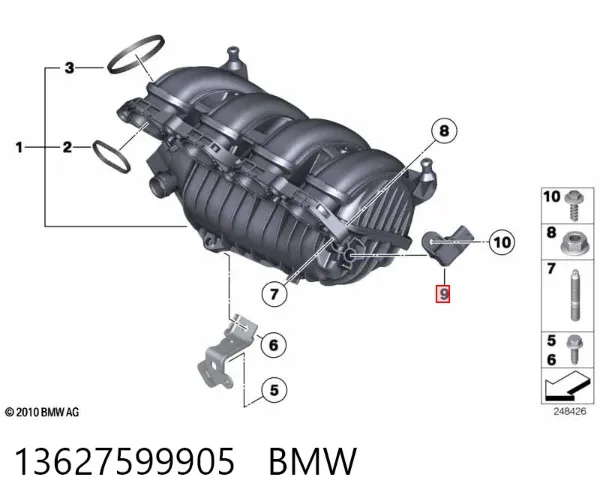 Sensor de pressão no coletor de admissão, MAP 13627599905 BMW